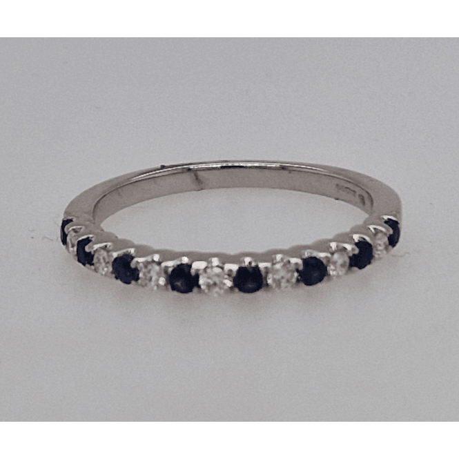 Bramwells Sapphire and Diamond Eternity Ring 18ct White Gold