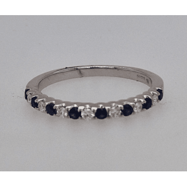 Sapphire and Diamond Eternity Ring 18ct White Gold