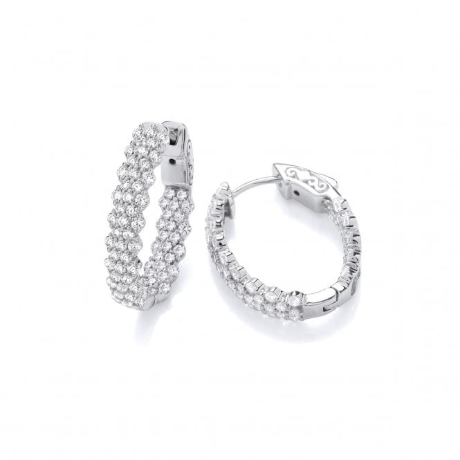 Bramwells Silver & Cubic Zirconia Premiere Hoop Earrings