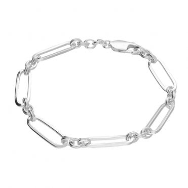 Silver long open link design Bracelet