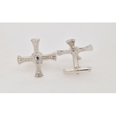 St. Cuthbert's Cross Silver Cufflinks