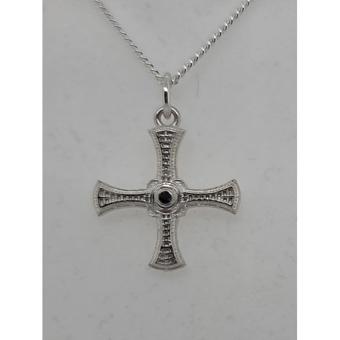 St Cuthbert's Cross small size in silver with 16/18 chain