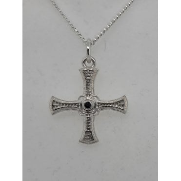 St Cuthbert's Cross small size in silver with 16/18 chain