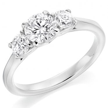 Stunning 3 stone Diamond Ring 1.09cts set in Platinum