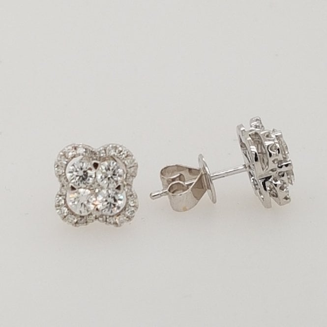 Bramwells stunning Diamond cluster earrings 0.87cts