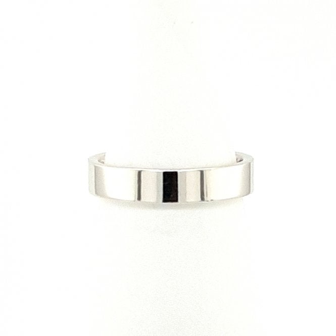 Bramwells Wedding band 18ct white gold flat court