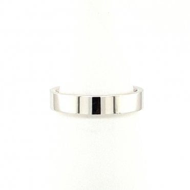 Wedding band 18ct white gold flat court